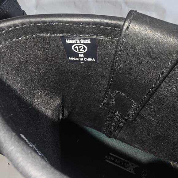 XElement Black Leather Harness Motorcycle Ankle Boots Square Toe Mens 12 - Picture 10 of 15